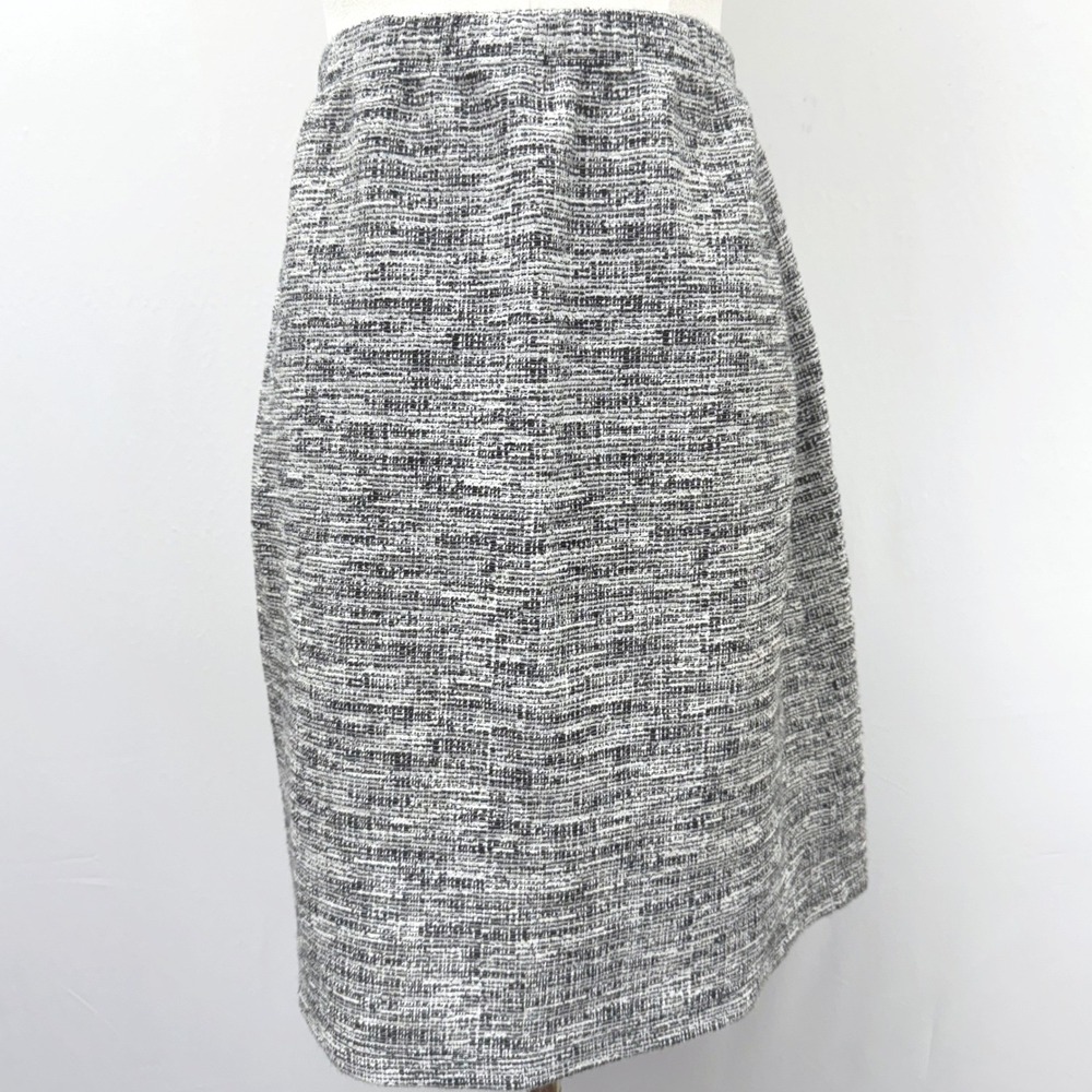 Le‎ Lis Womens Small Black White Textured Knit Pencil Skirt HS60031 Made in USA